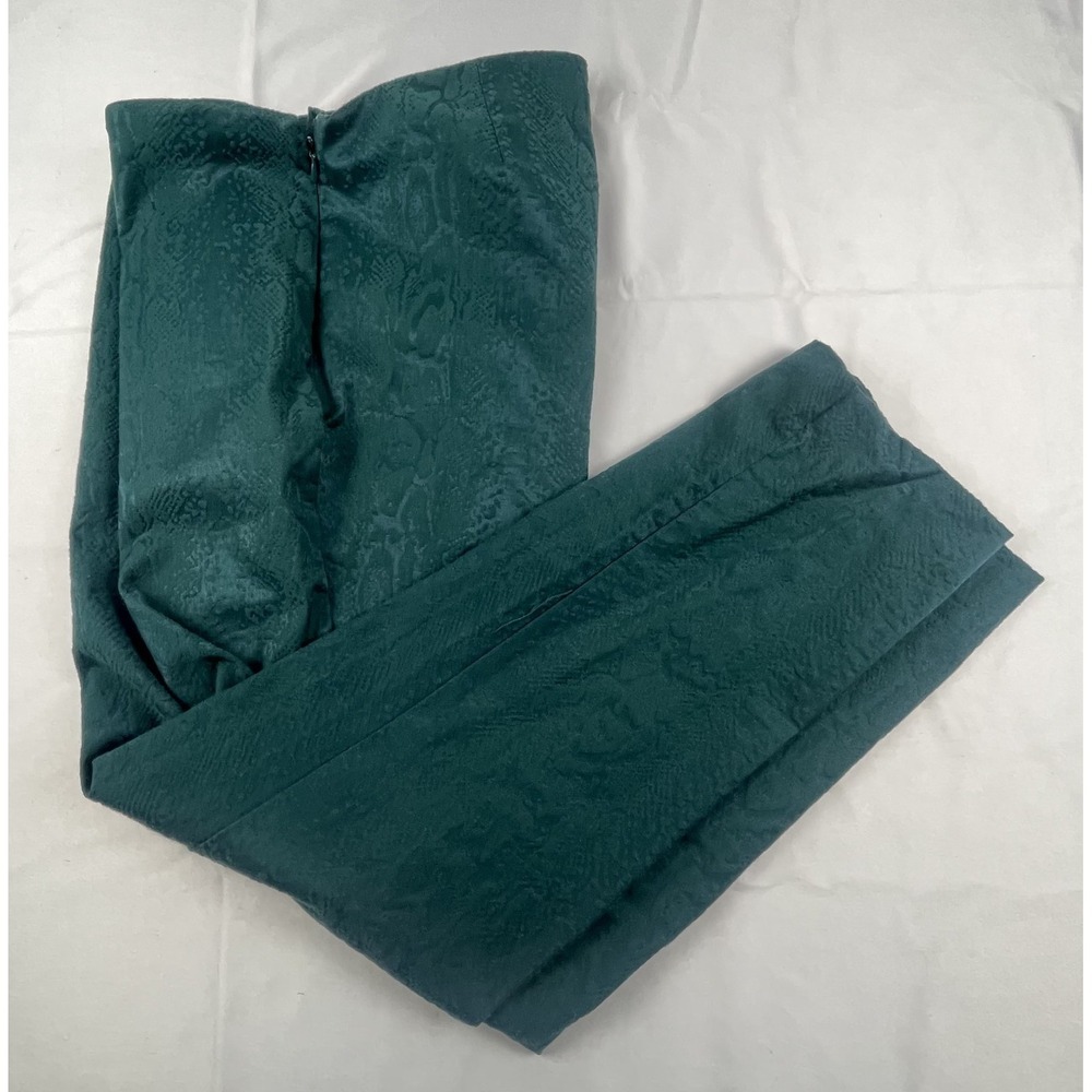 ATTYRE NEW YORK WOMENS SIZE 8 TEAL SNAKE PRINT SLIM ANKLE PANTS STRETCH‎ PULL ON